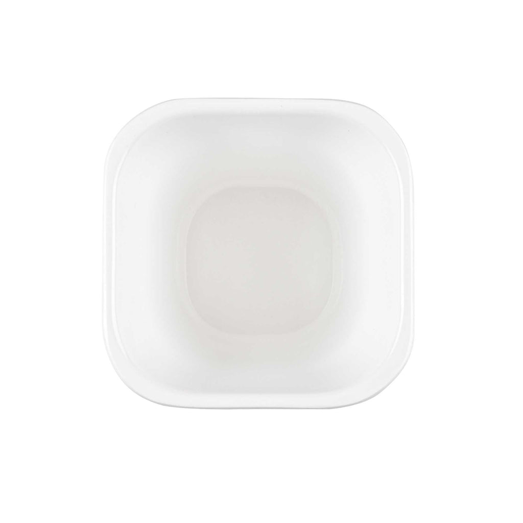 Voga 6 oz Square White Melamine Tasting Cup - Kova - 3" x 3" x 2 3/4" - 10 count box