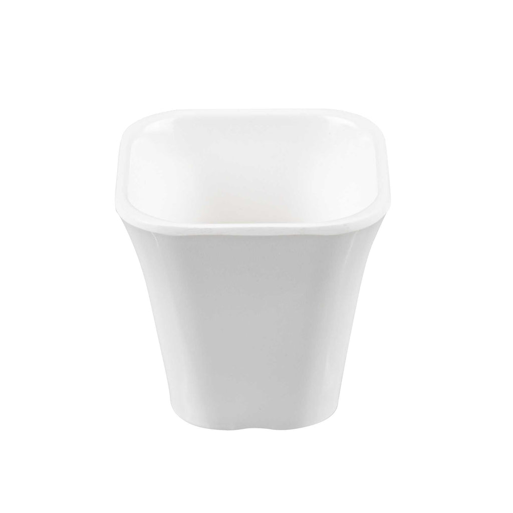 Voga 6 oz Square White Melamine Tasting Cup - Kova - 3" x 3" x 2 3/4" - 10 count box