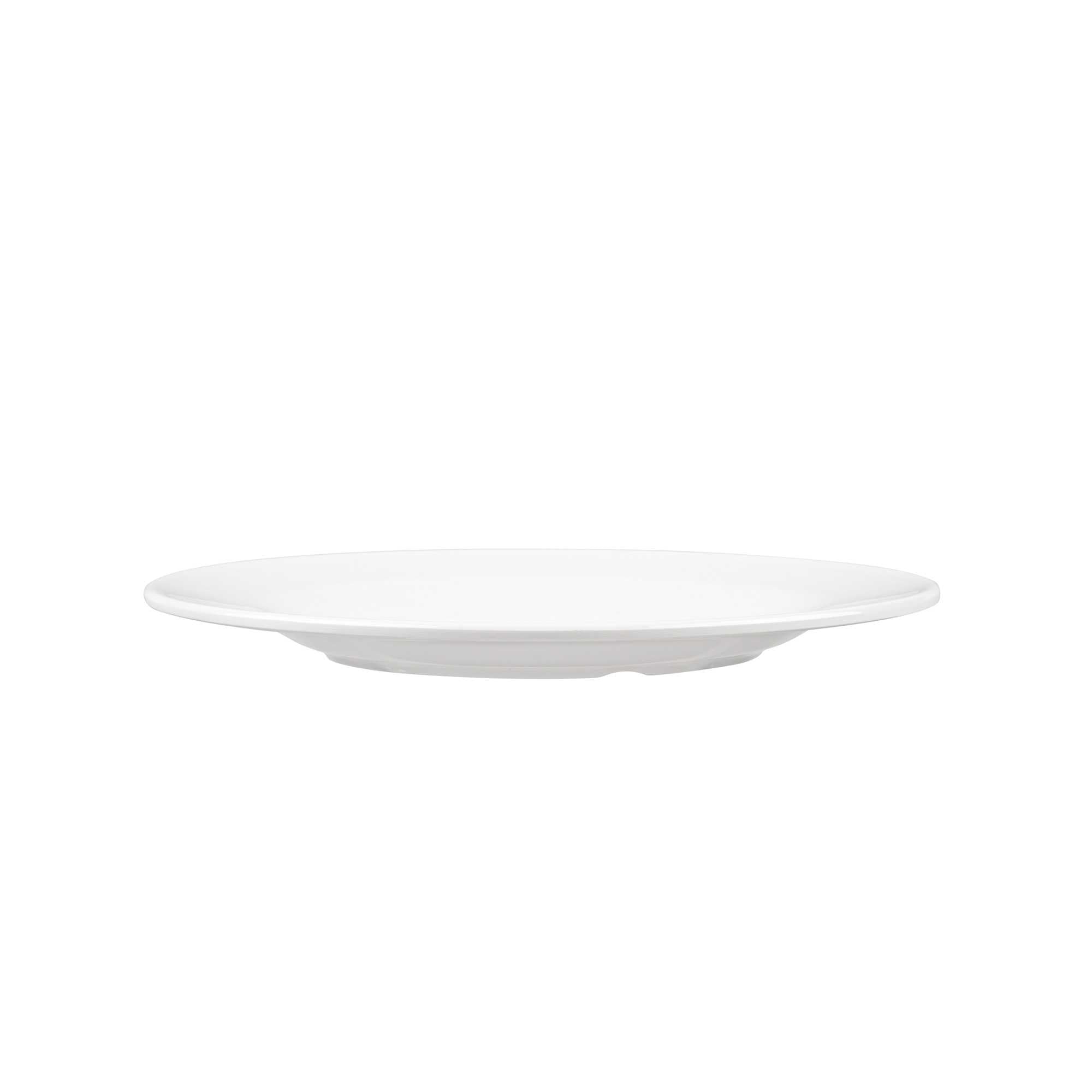 Voga Round White Melamine Medium Plate - Classic, Rimmed - 8" x 8" x 1/2" - 10 count box