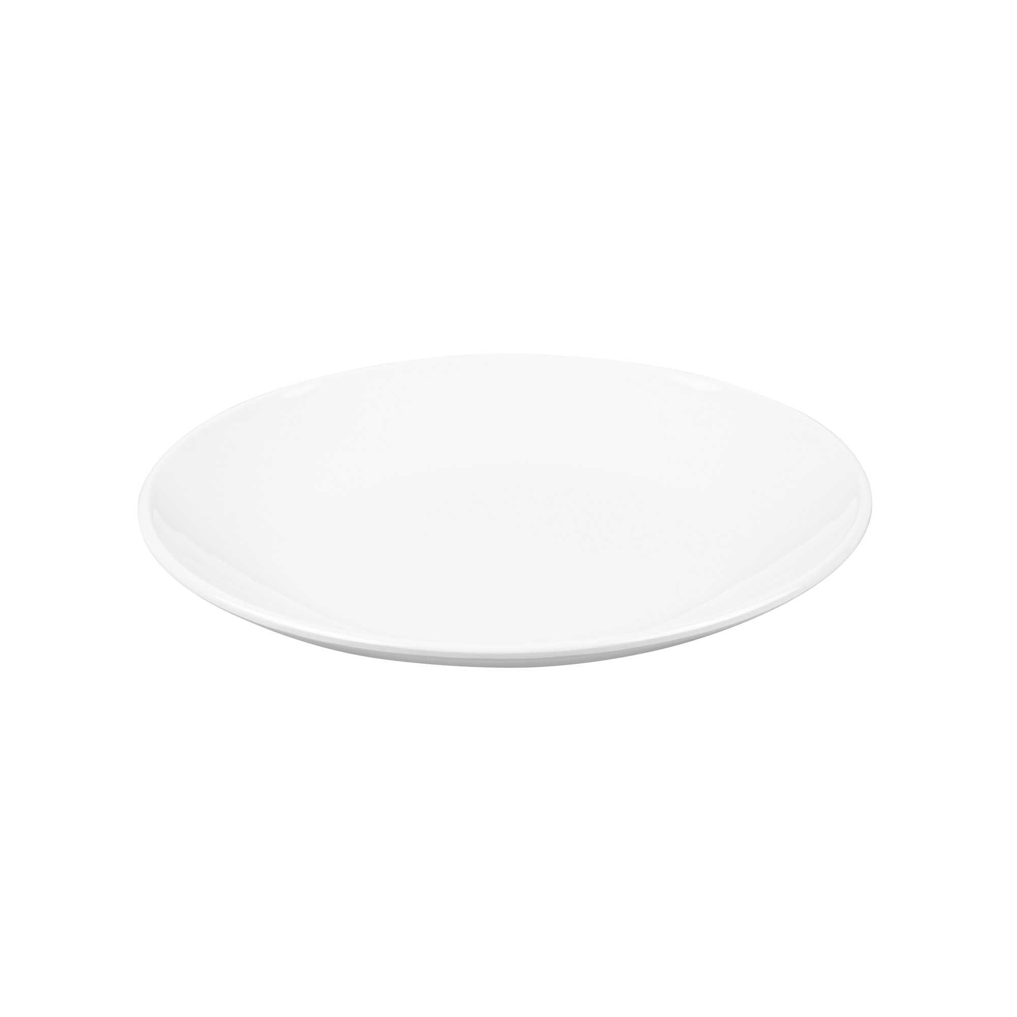 Voga Round White Melamine Large Plate - Classic, Rimless - 10" x 10" x 1" - 10 count box
