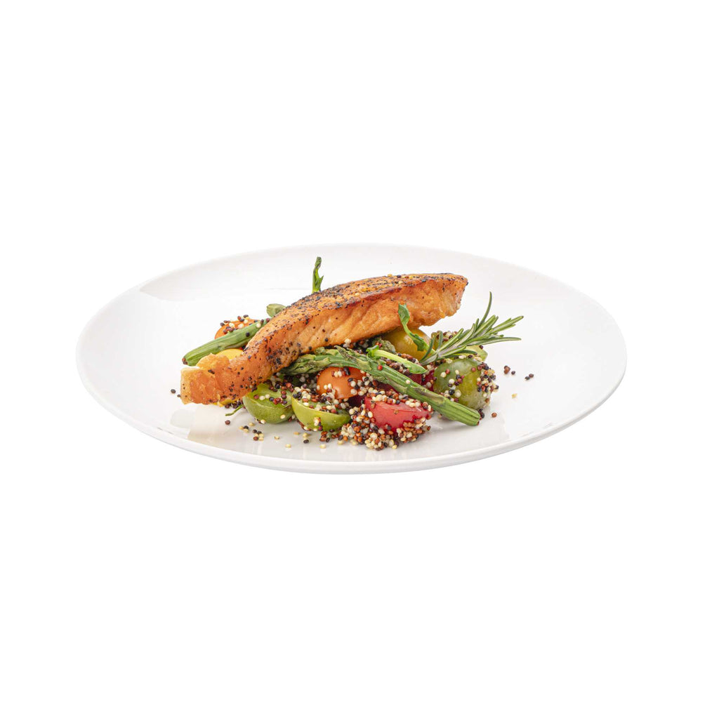 Voga Round White Melamine Large Plate - Classic, Rimless - 10" x 10" x 1" - 10 count box
