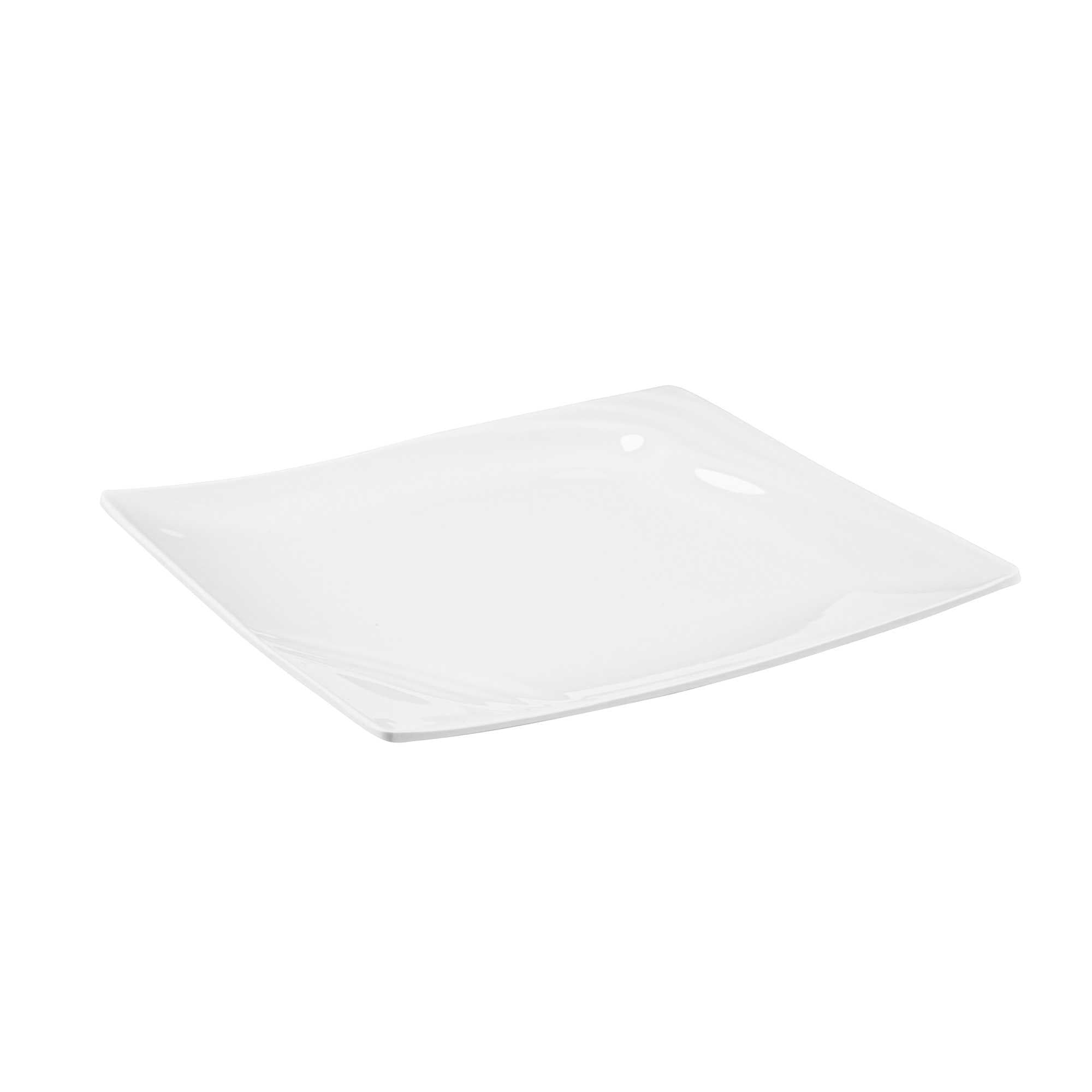 Voga Square White Melamine Small Plate - Flare - 8" x 8" x 3/4" - 10 count box