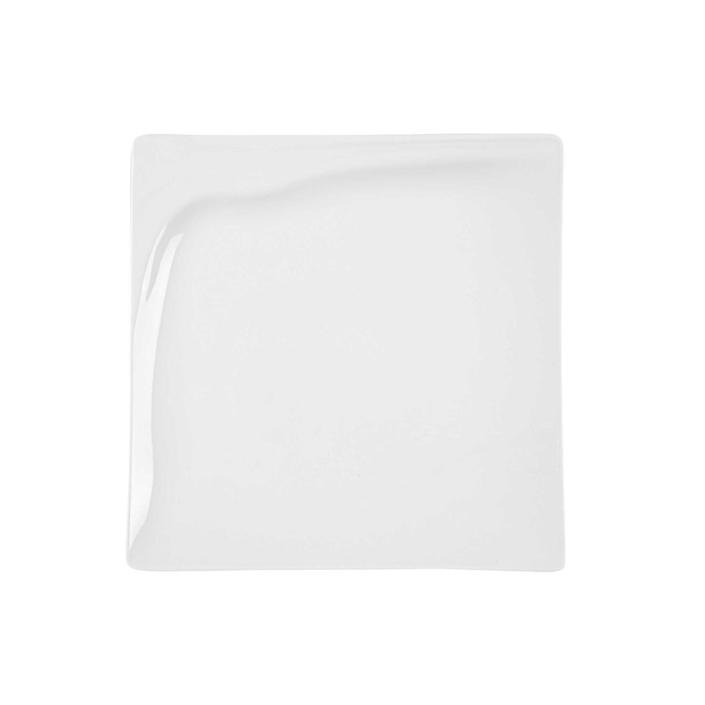 Voga Square White Melamine Small Plate - Flare - 8" x 8" x 3/4" - 10 count box