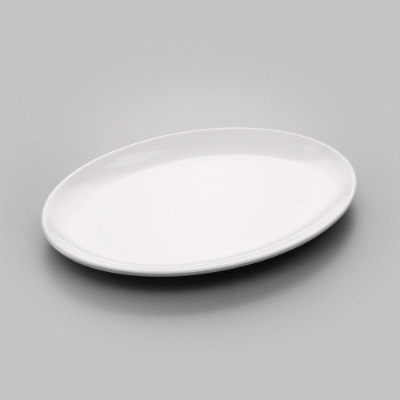 Voga Oval White Melamine Large Plate - Classic - 14" x 11" x 1" - 10 count box