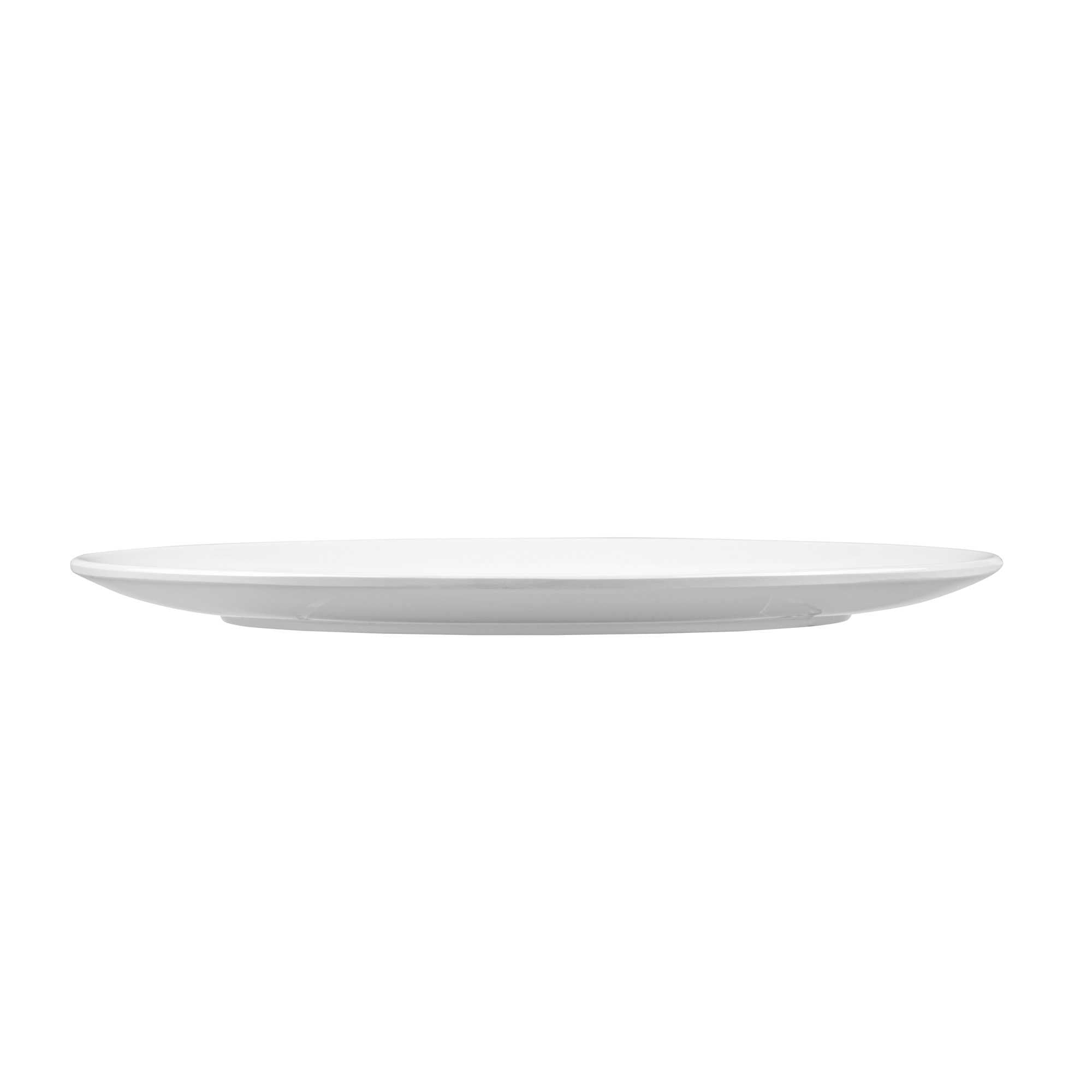 Voga Oval White Melamine Large Plate - Classic - 14" x 11" x 1" - 10 count box