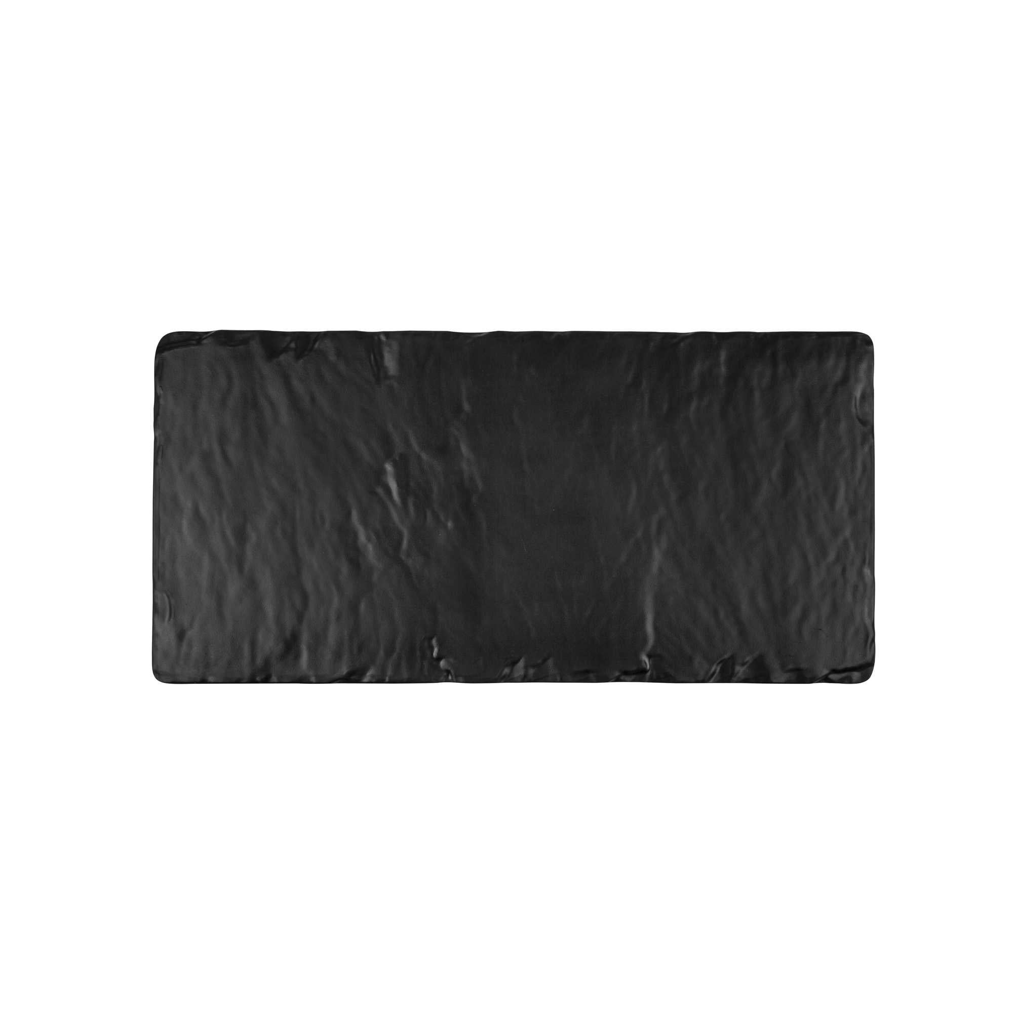 Voga Rectangle Black Melamine Plate - Japonais, Slate - 10" x 20" x 3/4" - 4 count box
