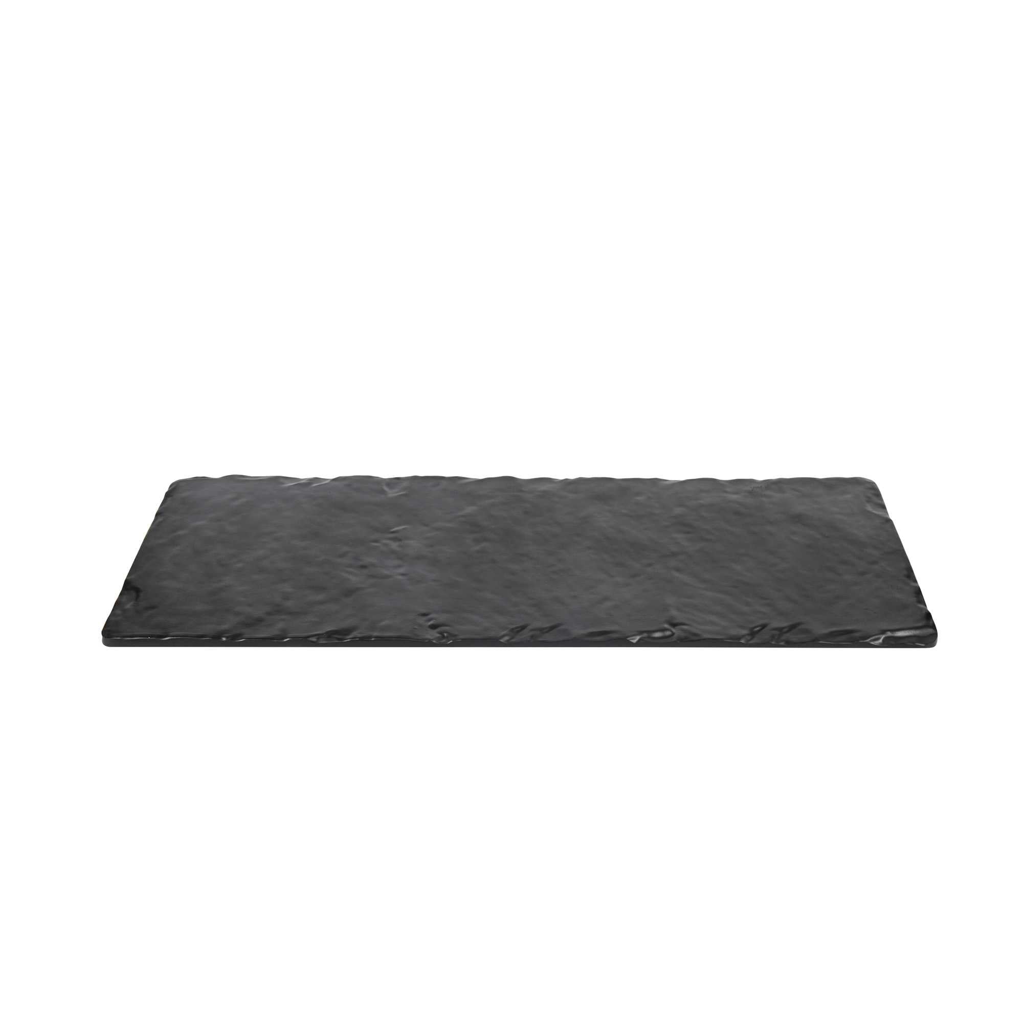 Voga Rectangle Black Melamine Plate - Japonais, Slate - 10" x 20" x 3/4" - 4 count box