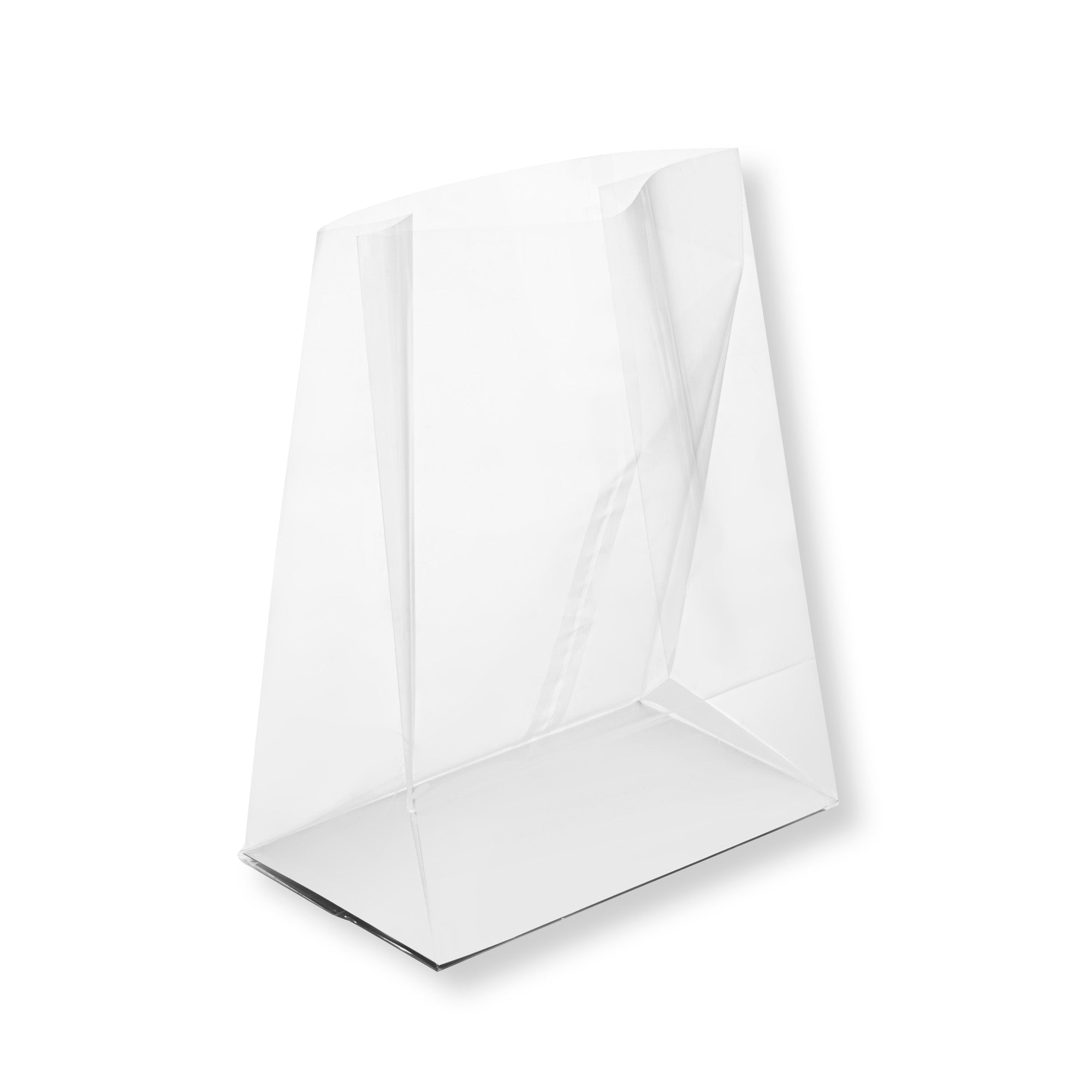 Bag Tek Clear Plastic Gusset Bag - Flat Bottom, Paper Insert, Heat Sealable - 7" x 4" x 9" - 100 count box