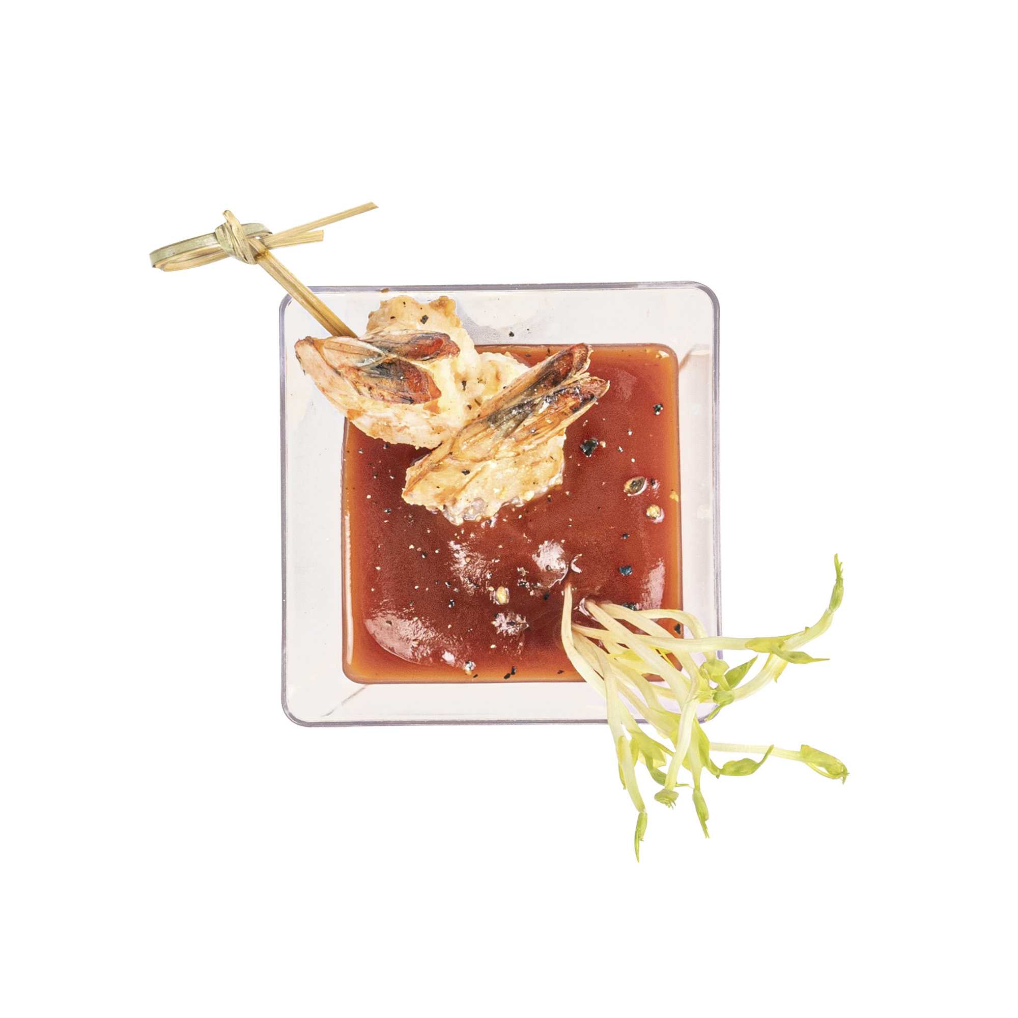 Mini Serve 5 oz Square Clear Plastic Medium Kova Cup - 2 1/2" x 2 1/2" x 2 1/2" - 100 count box