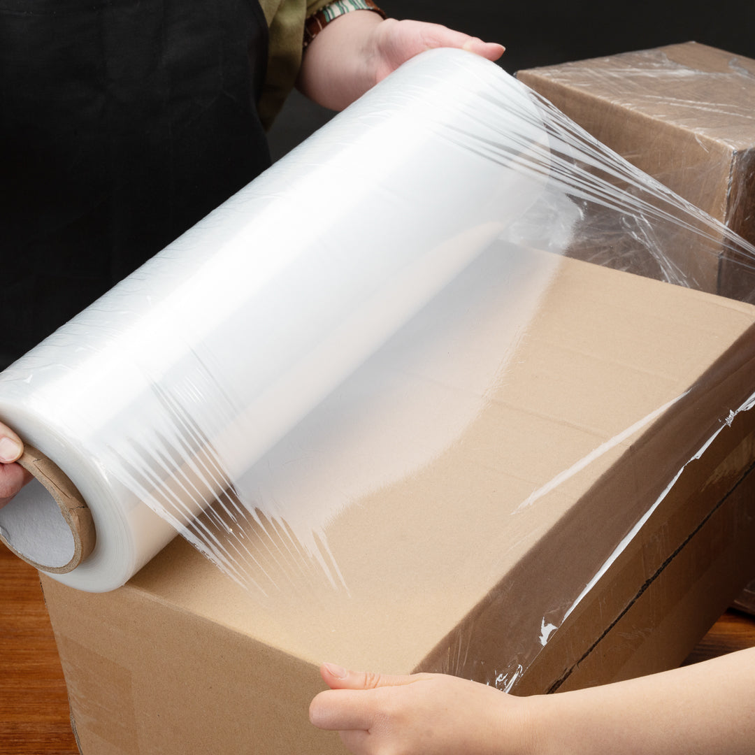 Handy Tek Clear Plastic Stretch Wrap - Heavy-Duty, 80 gauge - 20" x 6000' - 1 count box