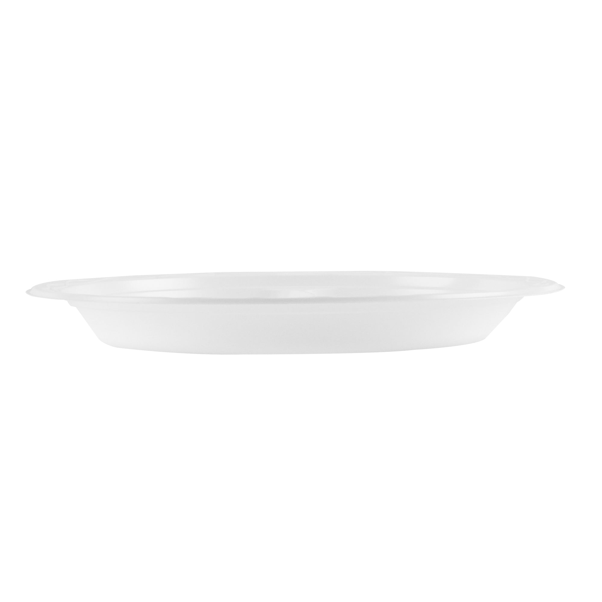 Chef 101 Round White Plastic Plate - 3 Compartments, Microwavable - 10 1/4" x 10 1/4" x 1" - 50 count box