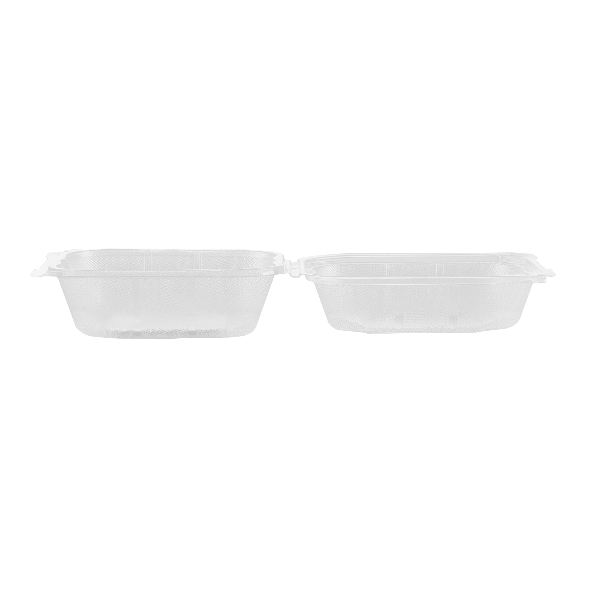 Chef 101 17 oz Square Clear Plastic Clamshell Container - Microwavable - 6" x 6" x 3" - -50 count box