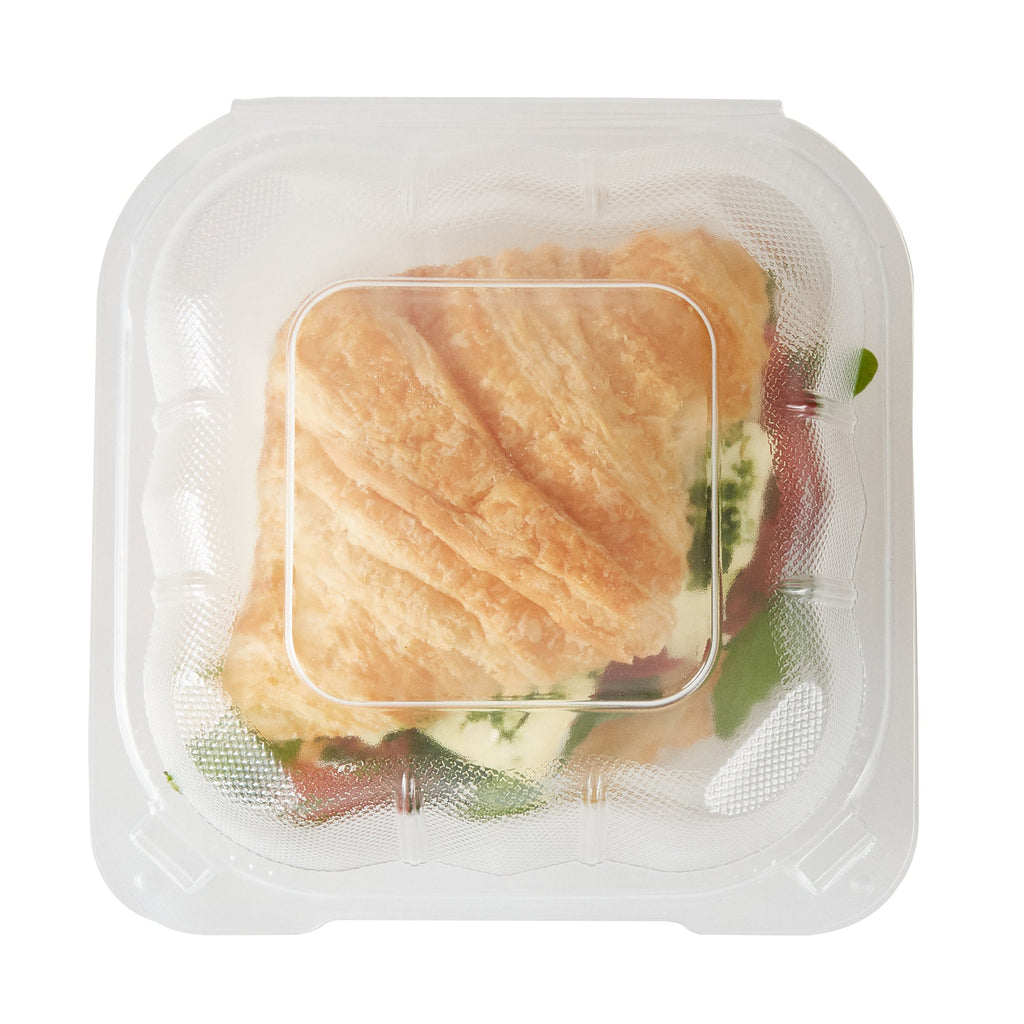 Chef 101 17 oz Square Clear Plastic Clamshell Container - Microwavable - 6" x 6" x 3" - 100 count box