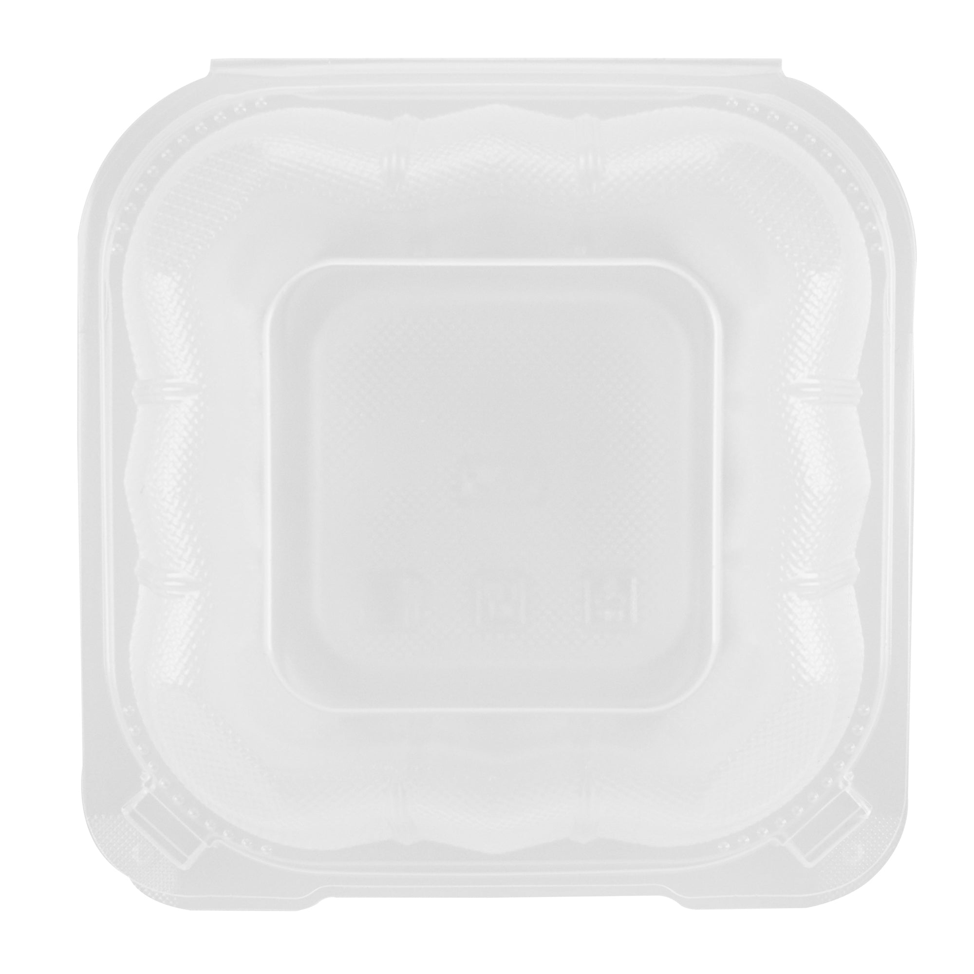 Chef 101 17 oz Square Clear Plastic Clamshell Container - Microwavable - 6" x 6" x 3" - 100 count box