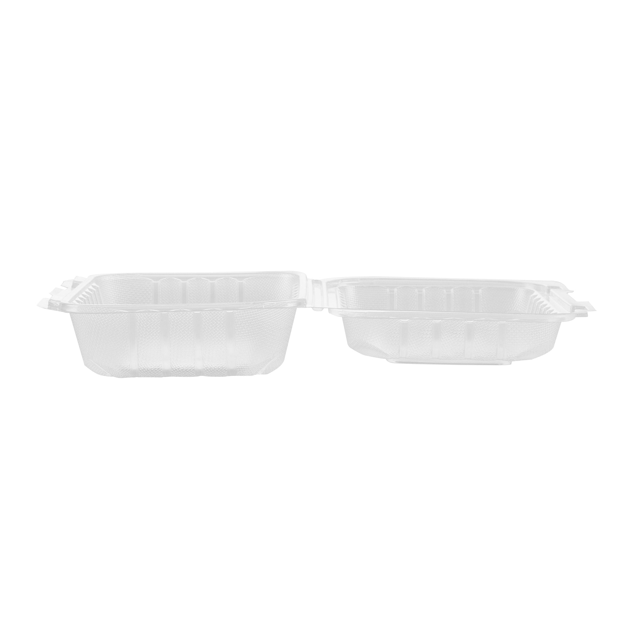 Chef 101 29 oz Rectangle Clear Plastic Clamshell Container - Microwavable - 9" x 6" x 2 3/4" - 50 count box