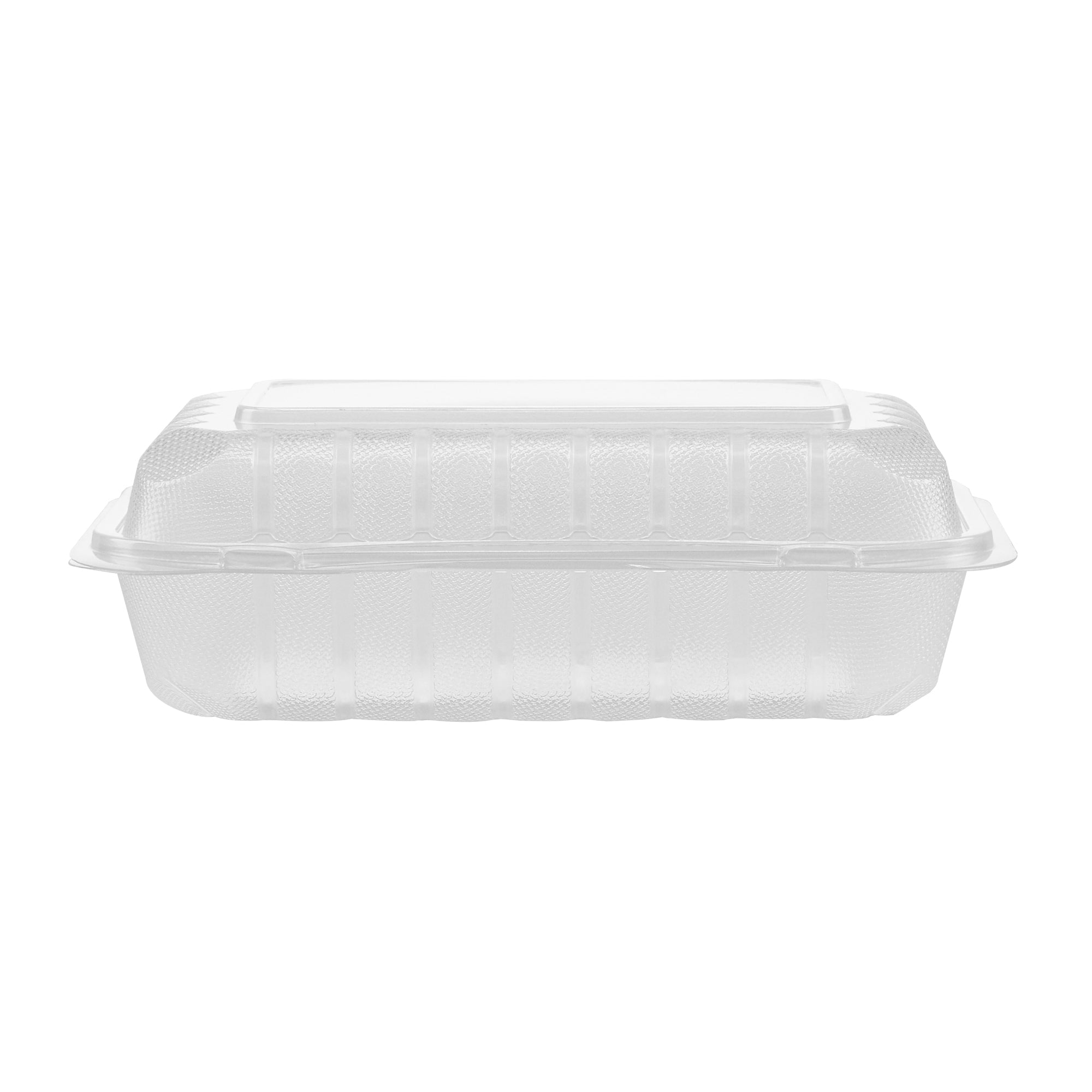 Chef 101 29 oz Rectangle Clear Plastic Clamshell Container - Microwavable - 9" x 6" x 2 3/4" - 50 count box
