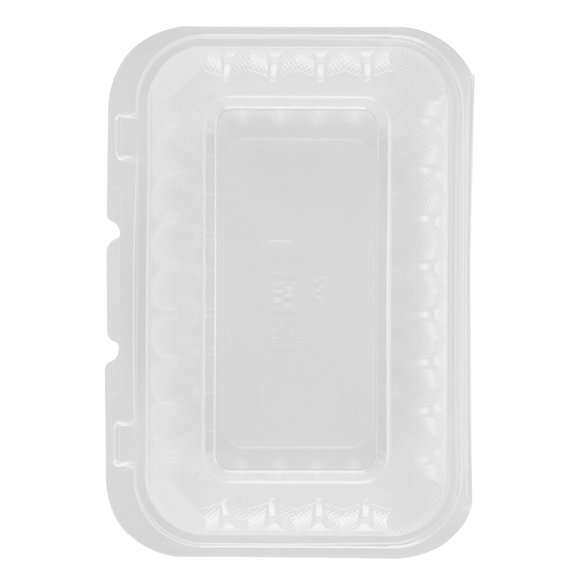 Chef 101 29 oz Rectangle Clear Plastic Clamshell Container - Microwavable - 9" x 6" x 2 3/4" - 50 count box