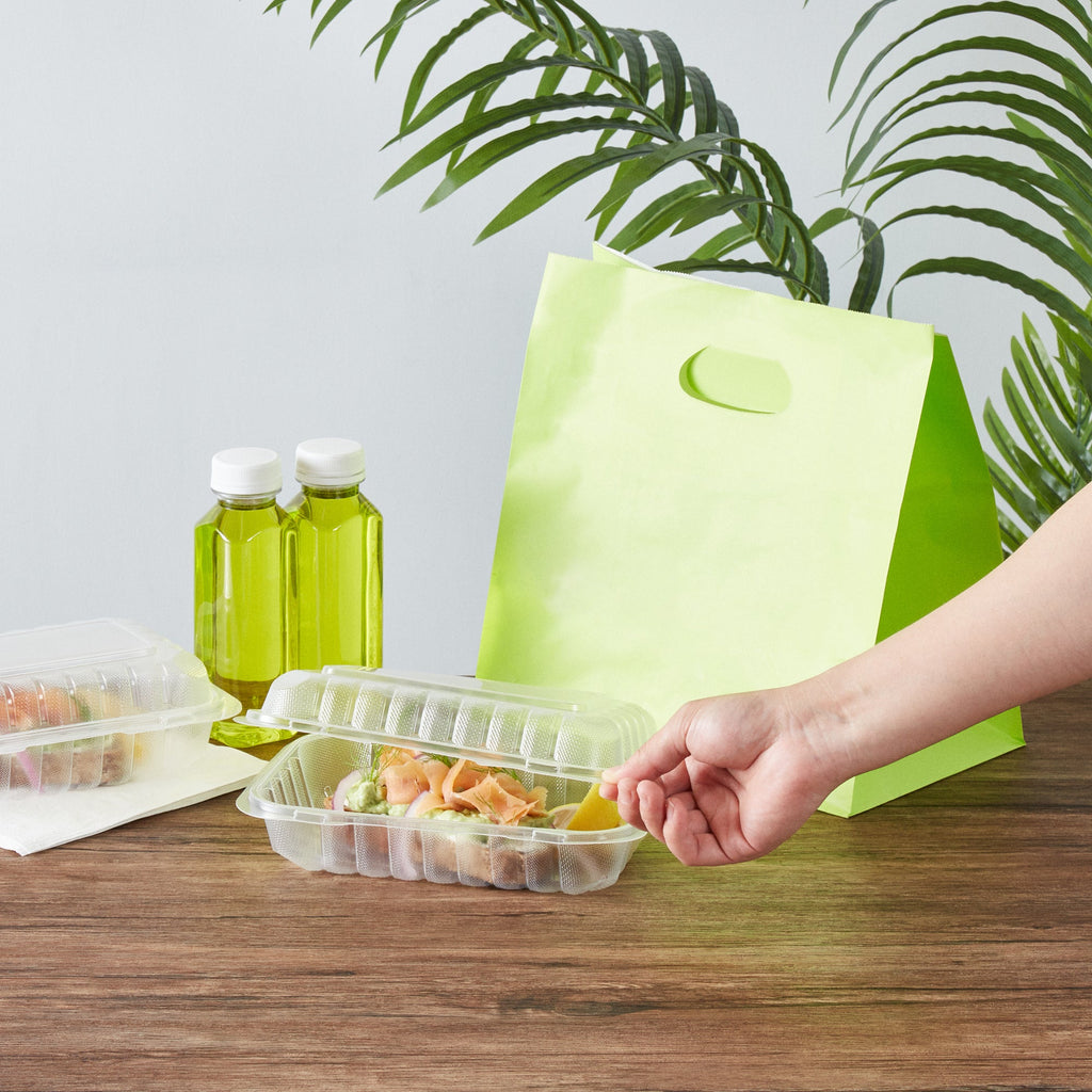 Chef 101 29 oz Rectangle Clear Plastic Clamshell Container - Microwavable - 9" x 6" x 2 3/4" - 50 count box