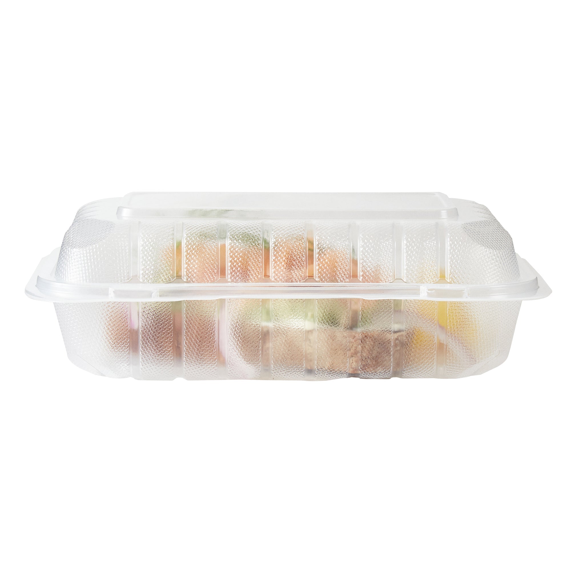 Chef 101 29 oz Rectangle Clear Plastic Clamshell Container - Microwavable - 9" x 6" x 2 3/4" - 100 count box