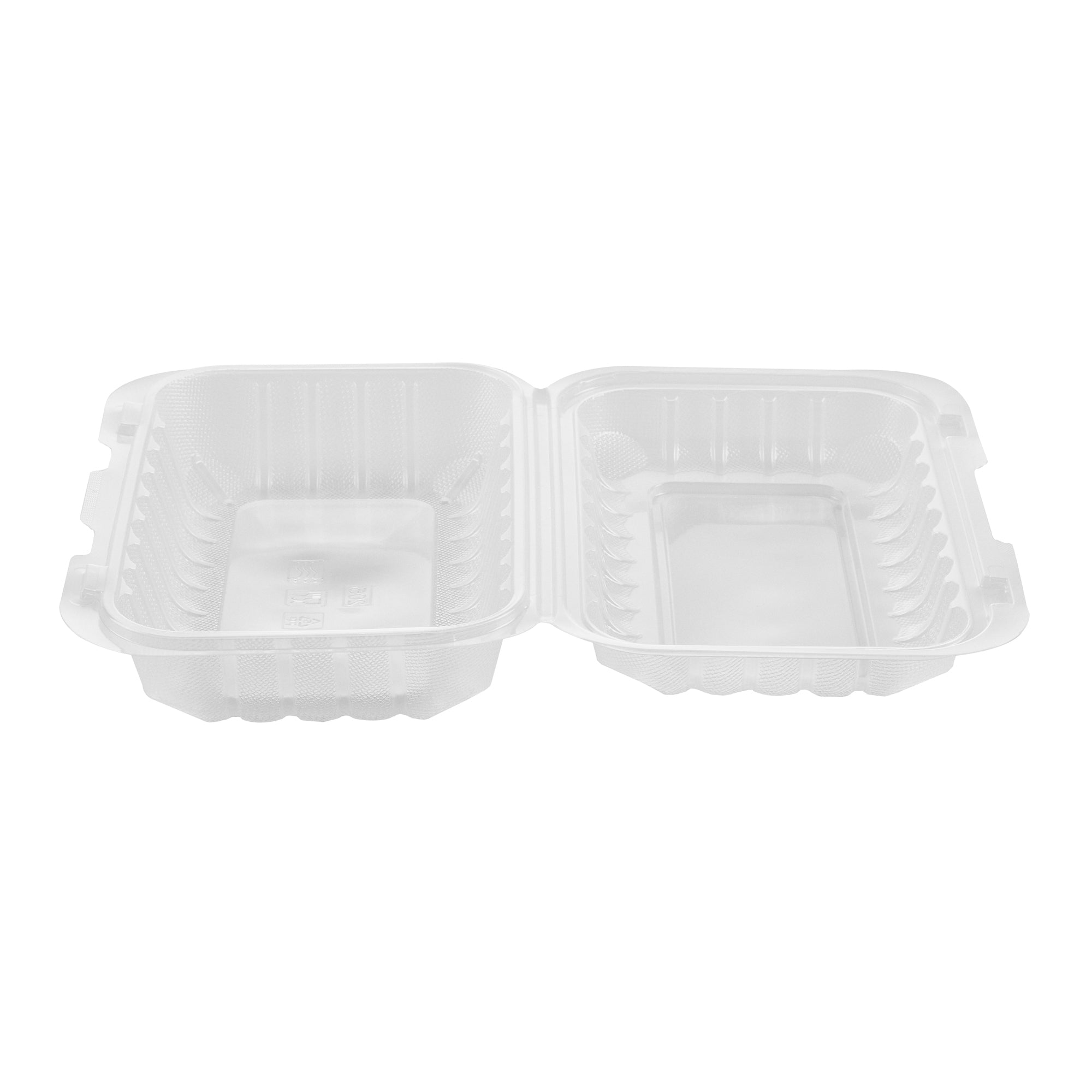 Chef 101 29 oz Rectangle Clear Plastic Clamshell Container - Microwavable - 9" x 6" x 2 3/4" - 100 count box