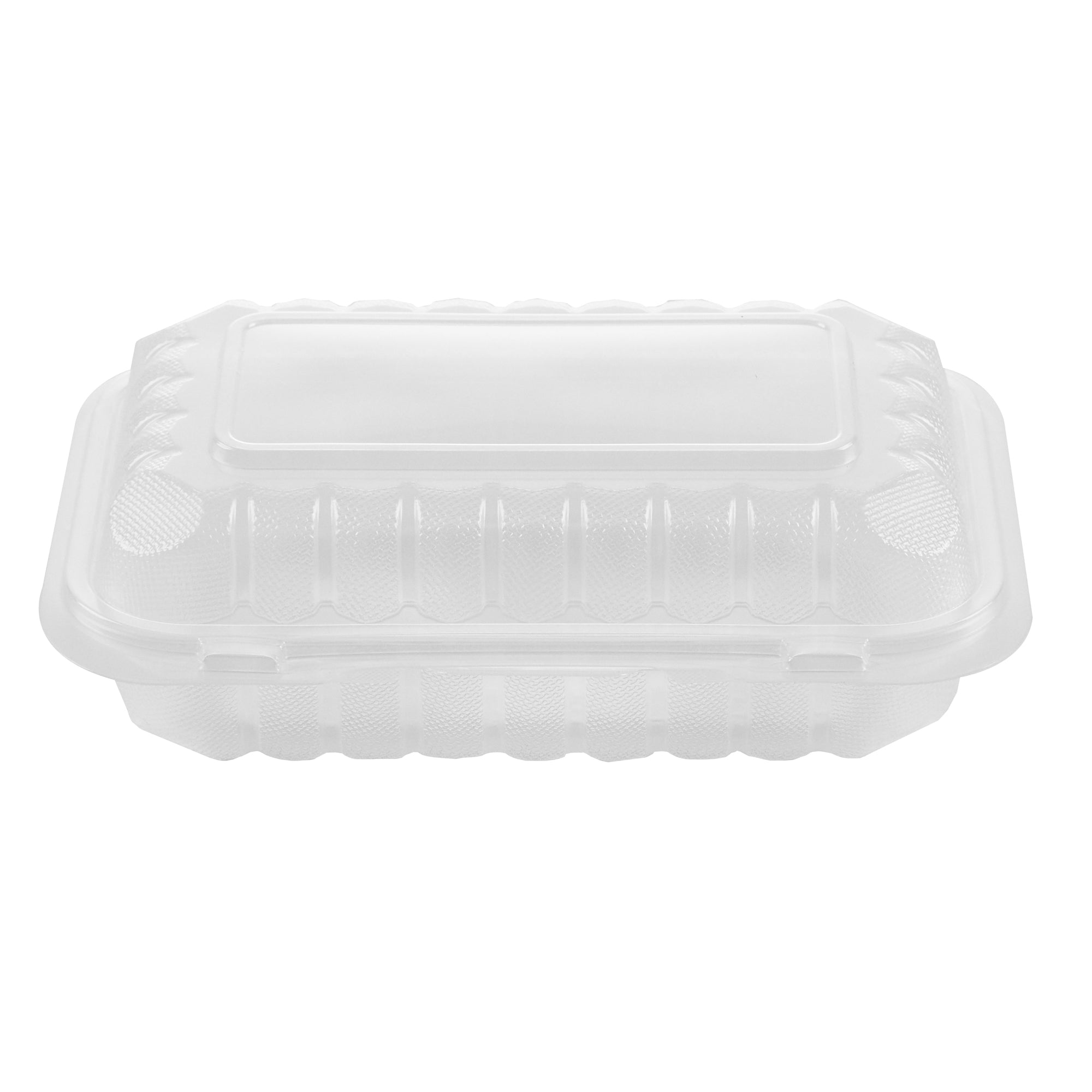Chef 101 29 oz Rectangle Clear Plastic Clamshell Container - Microwavable - 9" x 6" x 2 3/4" - 100 count box