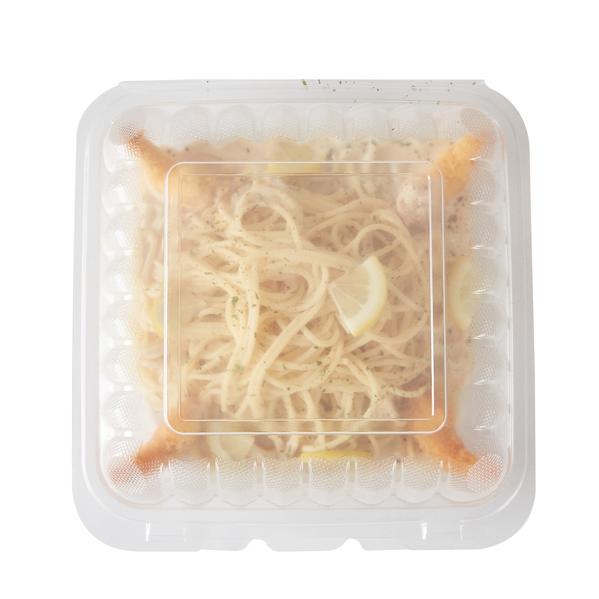 Chef 101 47 oz Square Clear Plastic Clamshell Container - Microwavable - 9" x 9" x 3 1/2" - 50 count box