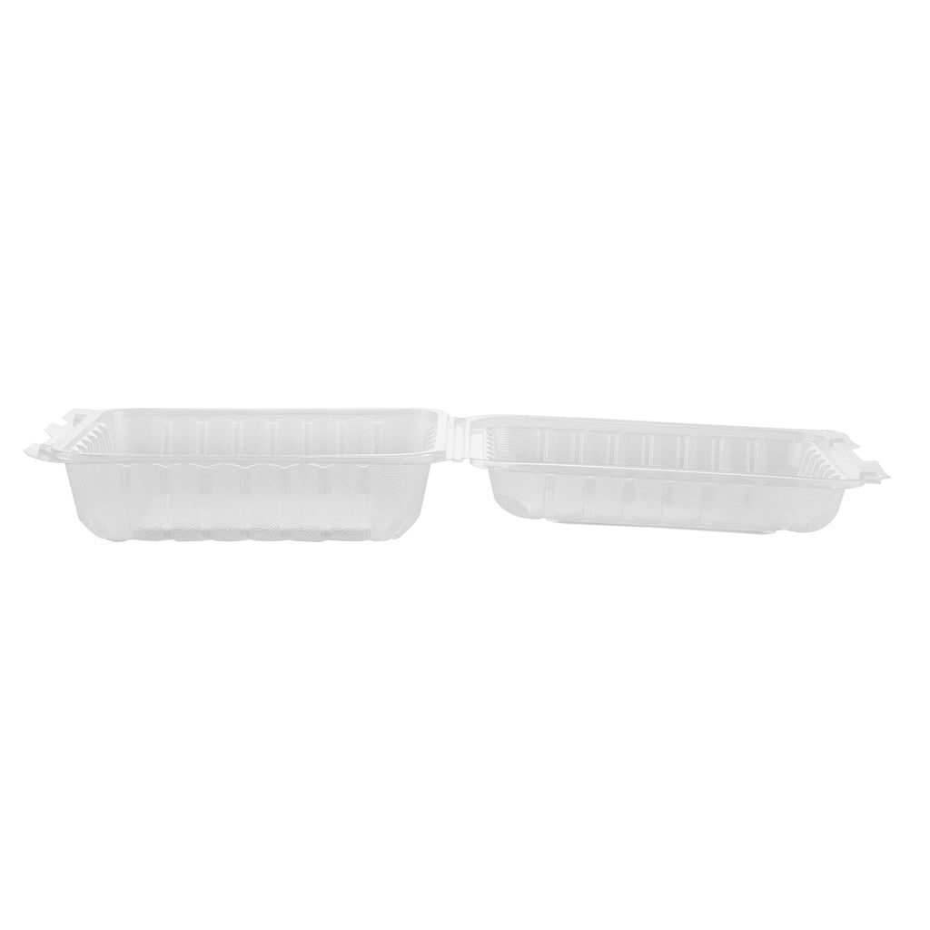 Chef 101 47 oz Square Clear Plastic Clamshell Container - Microwavable - 9" x 9" x 3 1/2" - 50 count box