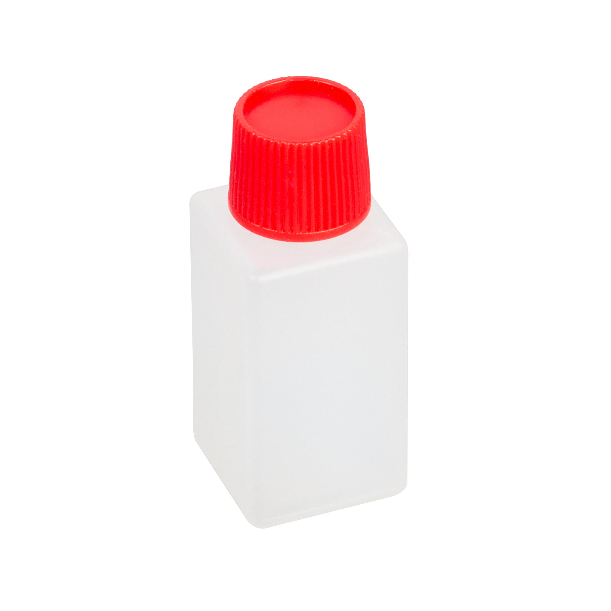Bento Tek 6 mL Translucent Plastic Soy Sauce Bottle - with Red Cap - 1/2" x 1/2" x 1 3/4" - 1000 count box