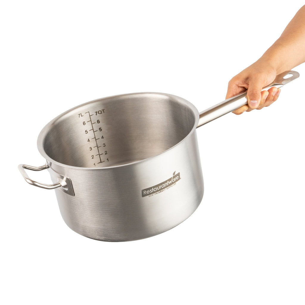 Met Lux 7.5 qt Stainless Steel Sauce Pan - Induction Ready, Dual Handle - 1 count box