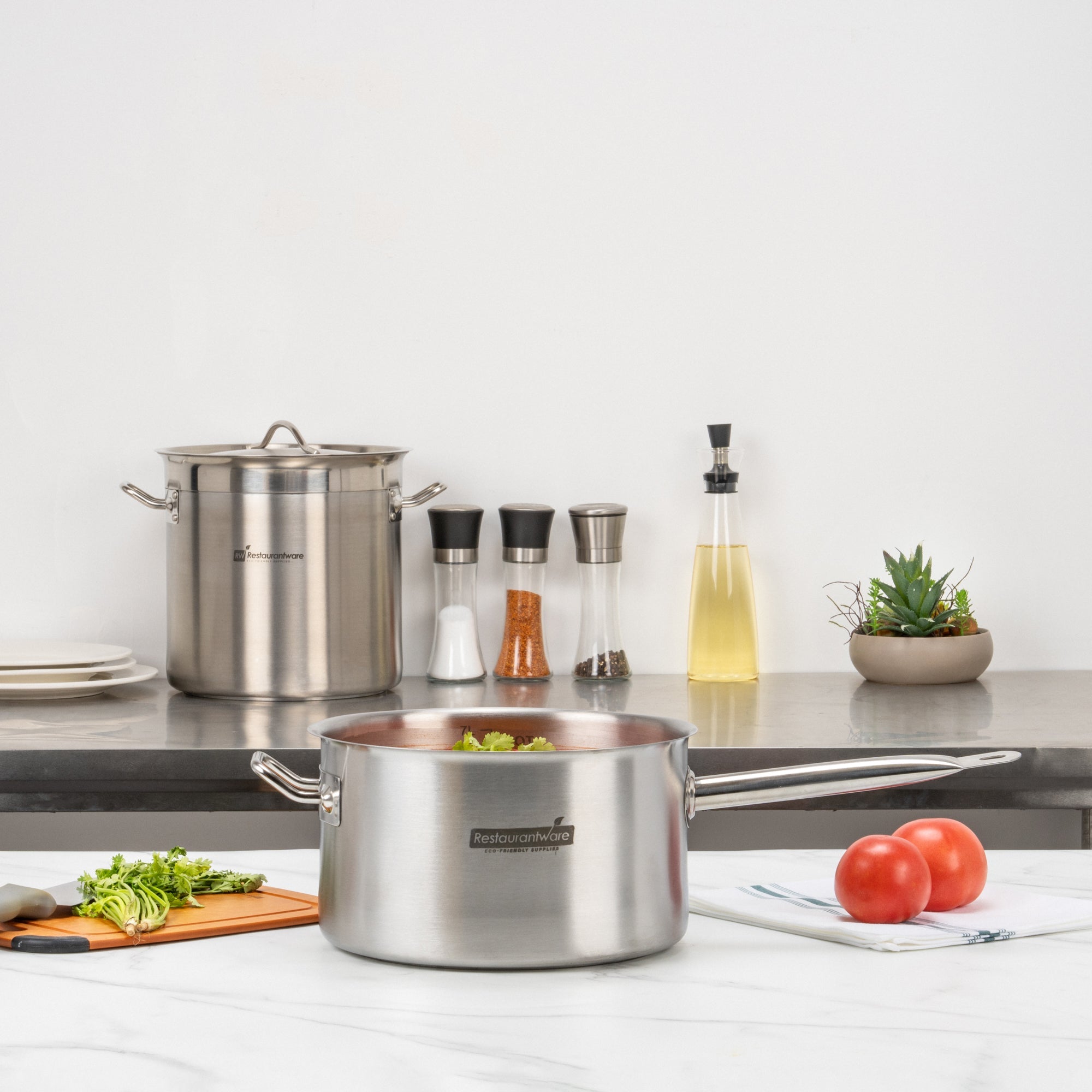 Met Lux 7.5 qt Stainless Steel Sauce Pan - Induction Ready, Dual Handle - 1 count box