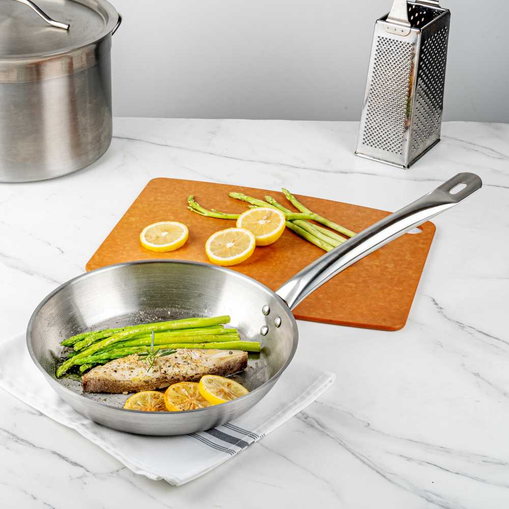 Met Lux Round Stainless Steel 10" Fry Pan - Induction Ready - 1 count box