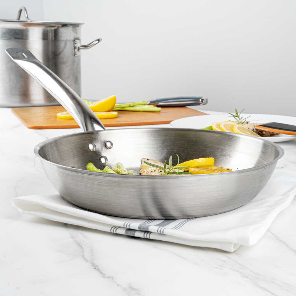 Met Lux Round Stainless Steel 10" Fry Pan - Induction Ready - 1 count box