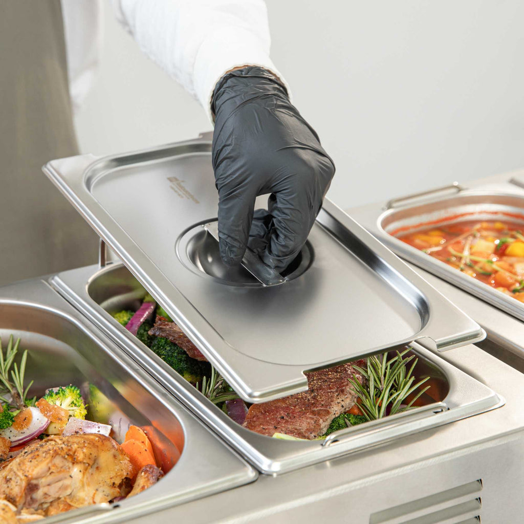Met Lux Rectangle Stainless Steel Lid - Fits 1/3 Size Steam Table Pan - 1 count box