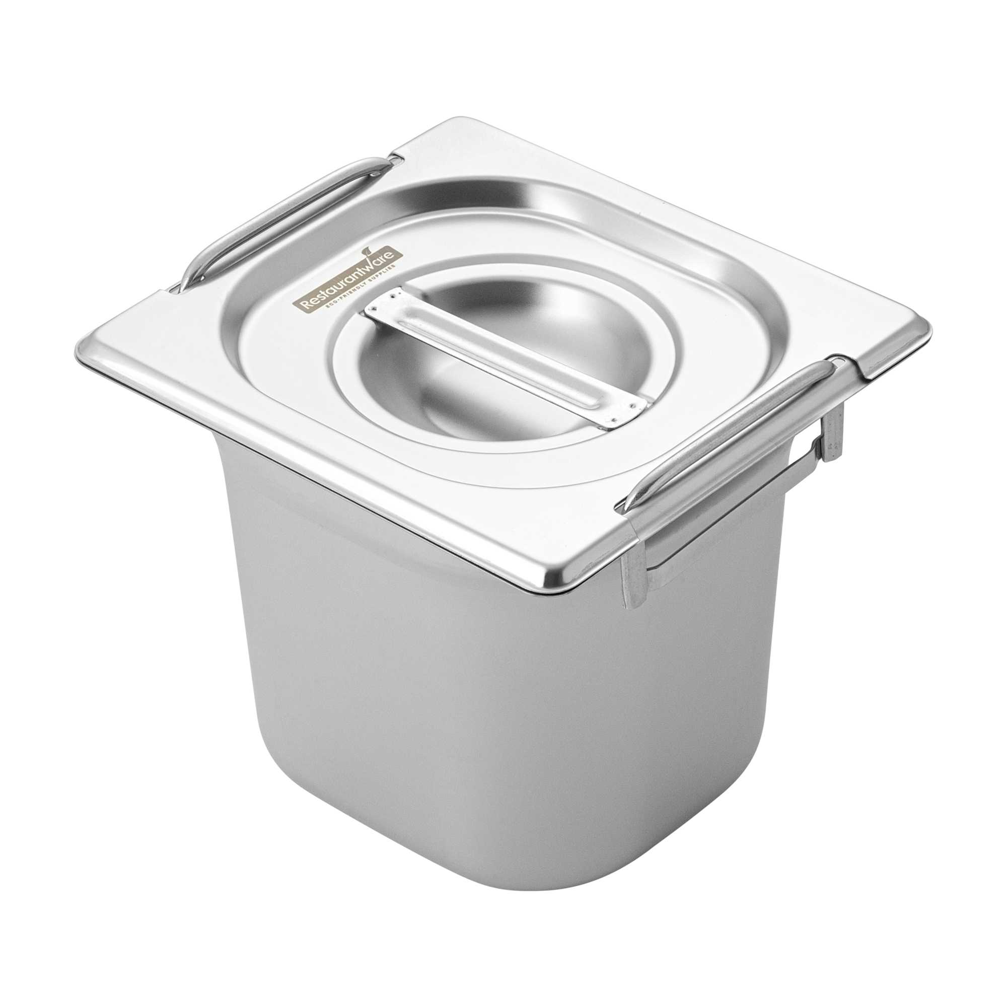 Met Lux Rectangle Stainless Steel Lid - Fits 1/6 Size Steam Table Pan - 1 count box