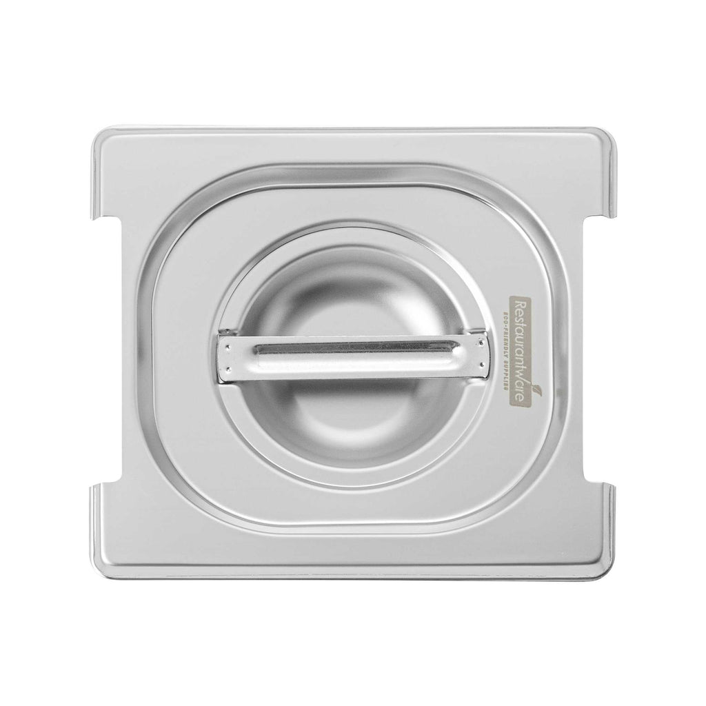Met Lux Rectangle Stainless Steel Lid - Fits 1/6 Size Steam Table Pan - 1 count box