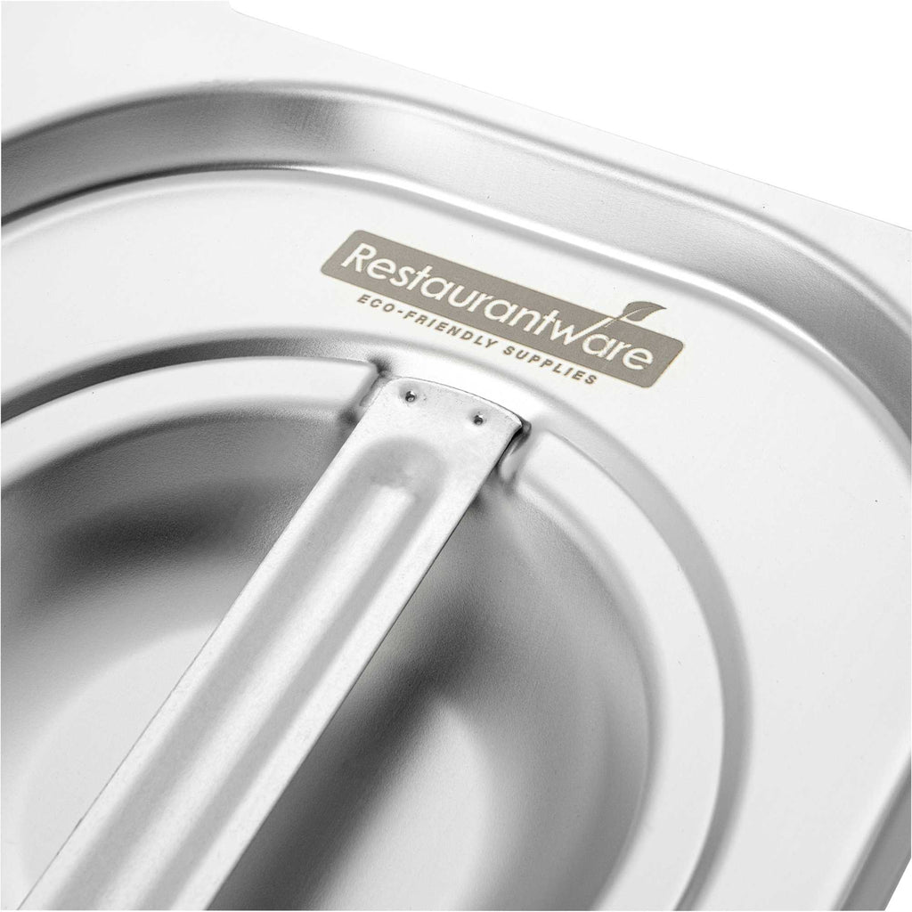 Met Lux Rectangle Stainless Steel Lid - Fits 1/6 Size Steam Table Pan - 1 count box