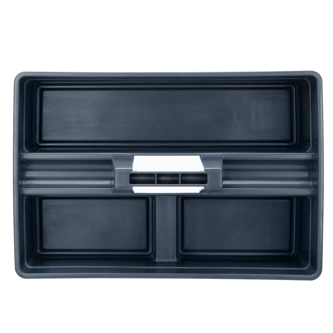 RW Clean Black Plastic Cleaning Caddy - 3 Compartments, with Handle - 16" x 10 1/2" x 7" - 1 count box