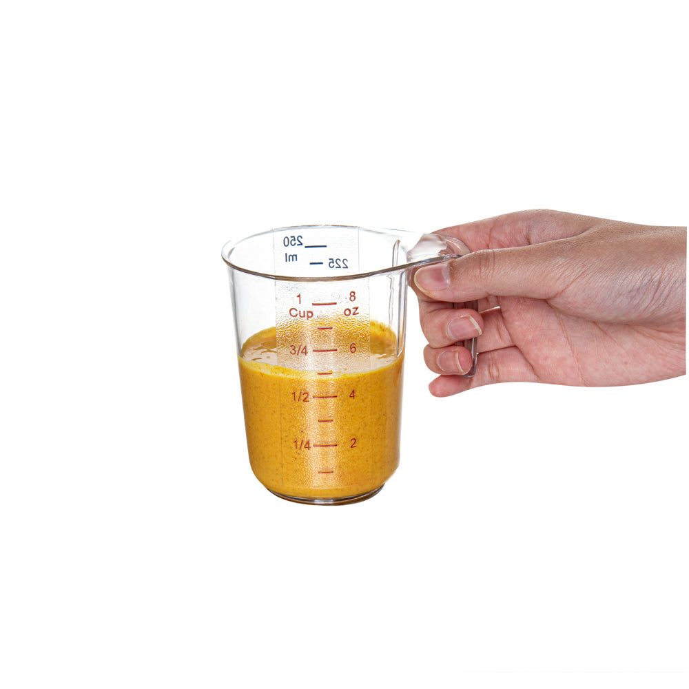 Chef 101 1-cup Clear Plastic Measuring Cup - 3 3/4" x 3" x 3 3/4" - 1 count box