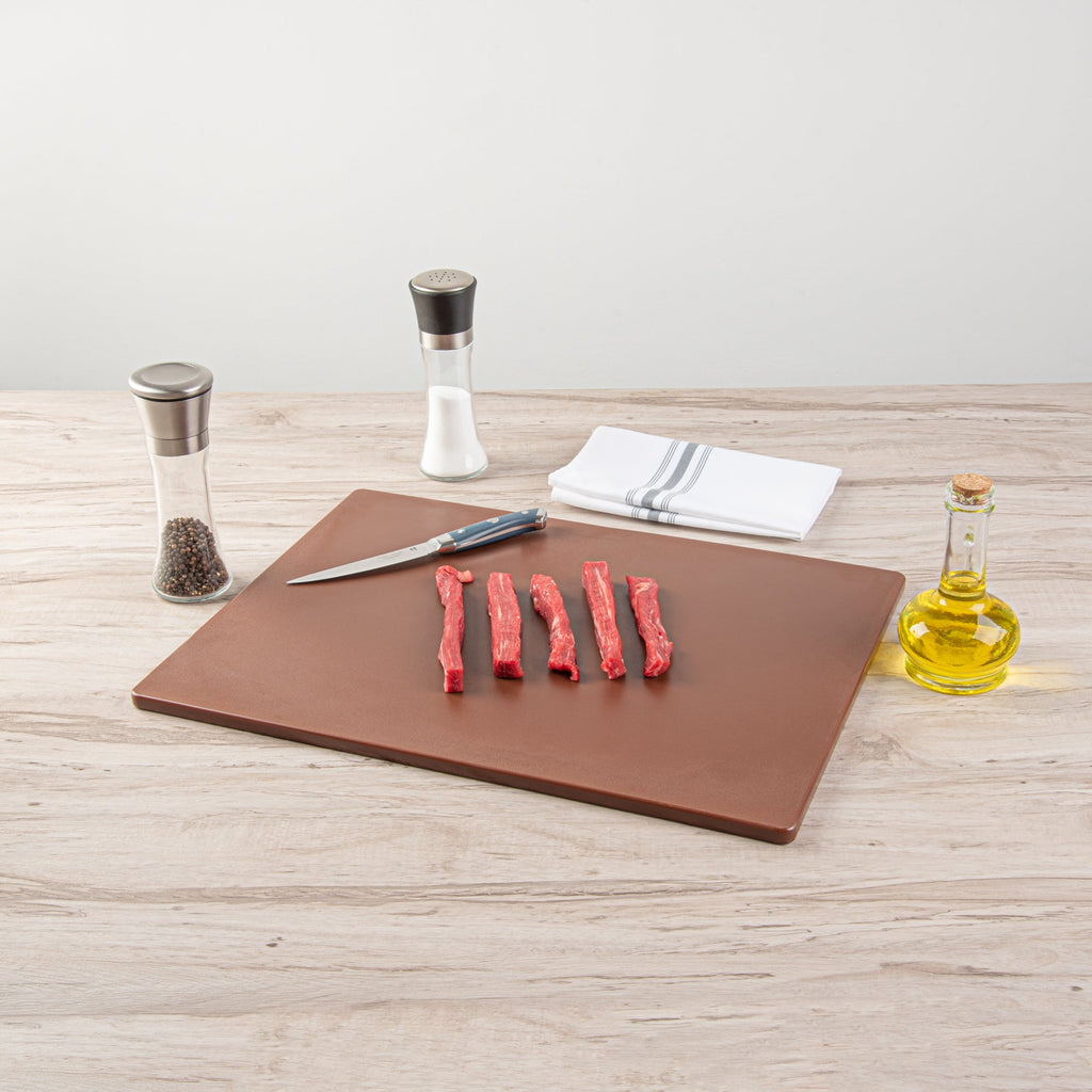 Chef 101 Brown Plastic Cutting Board - 20" x 15" - 1 count box