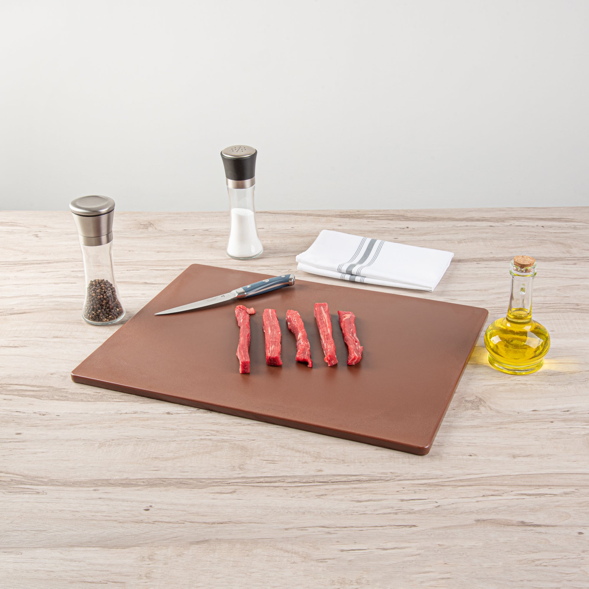 Chef 101 Brown Plastic Cutting Board - 20" x 15" - 1 count box