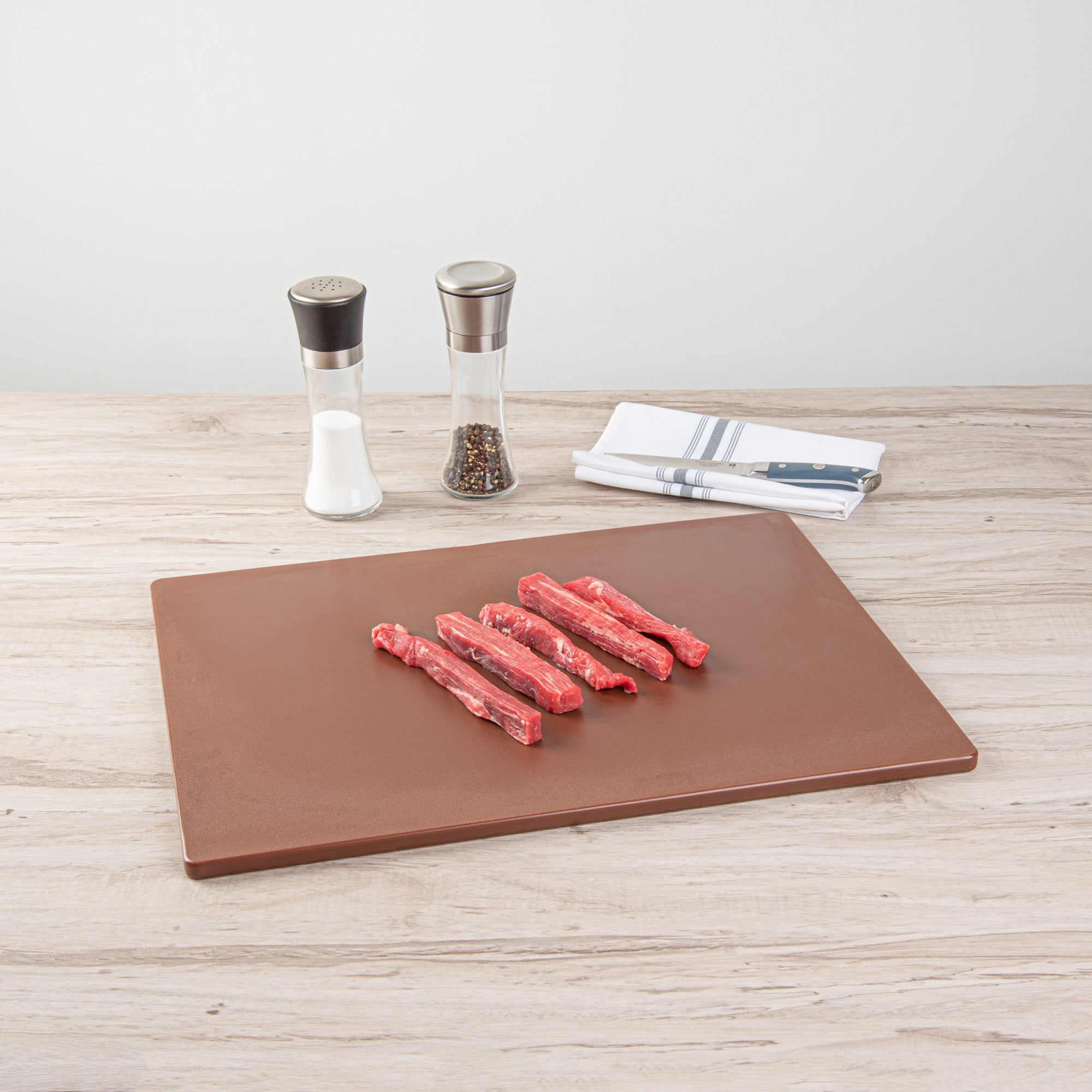 Chef 101 Brown Plastic Cutting Board - 20" x 15" - 1 count box