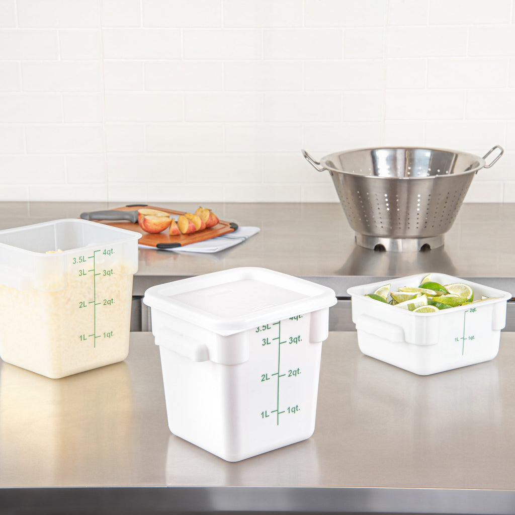 Met Lux Square White Plastic Food Storage Container Lid - Fits 2 and 4 qt - 1 count box