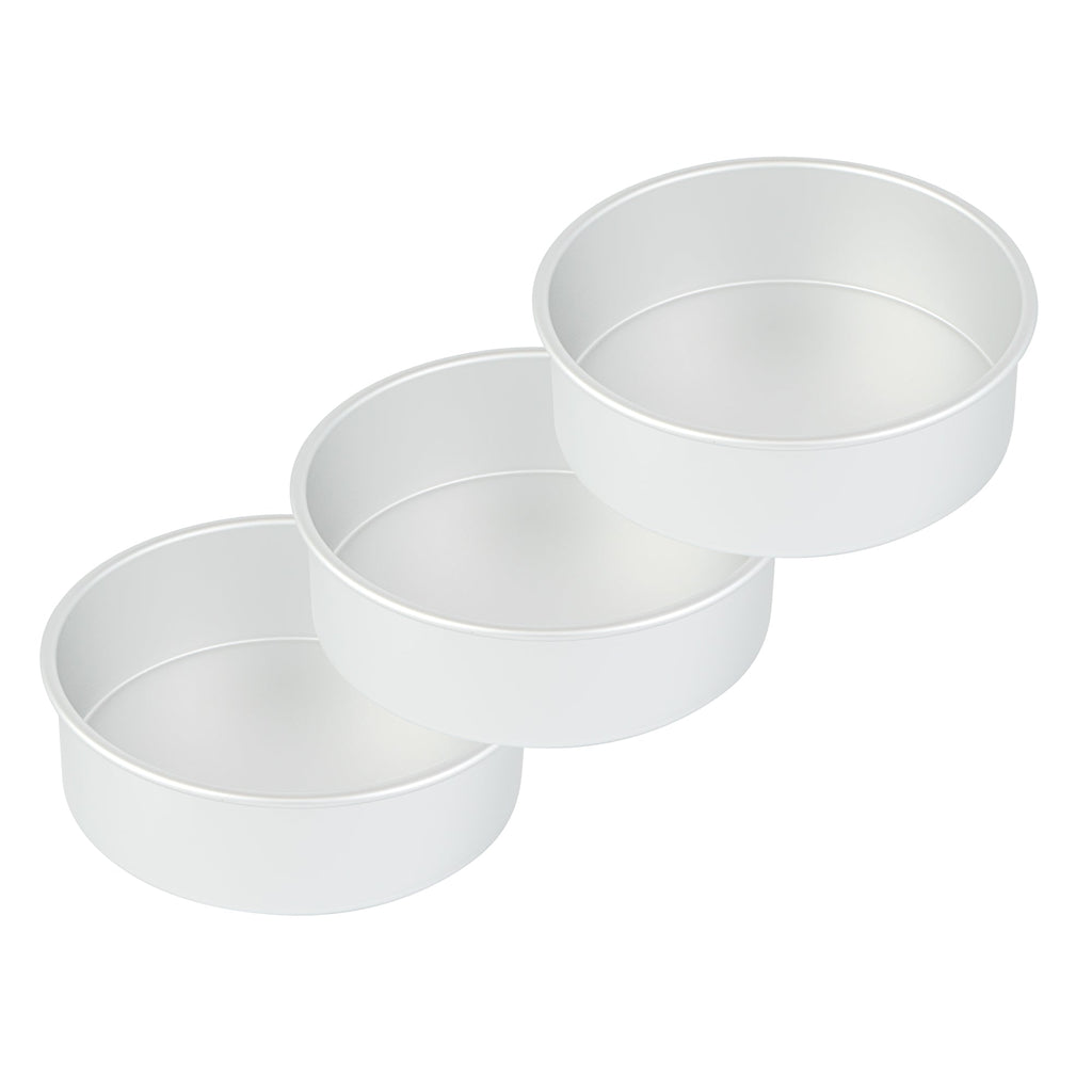 Met Lux Round Aluminum Straight-Sided Cake Pan - 9" x 9" x 3" - 12 count box