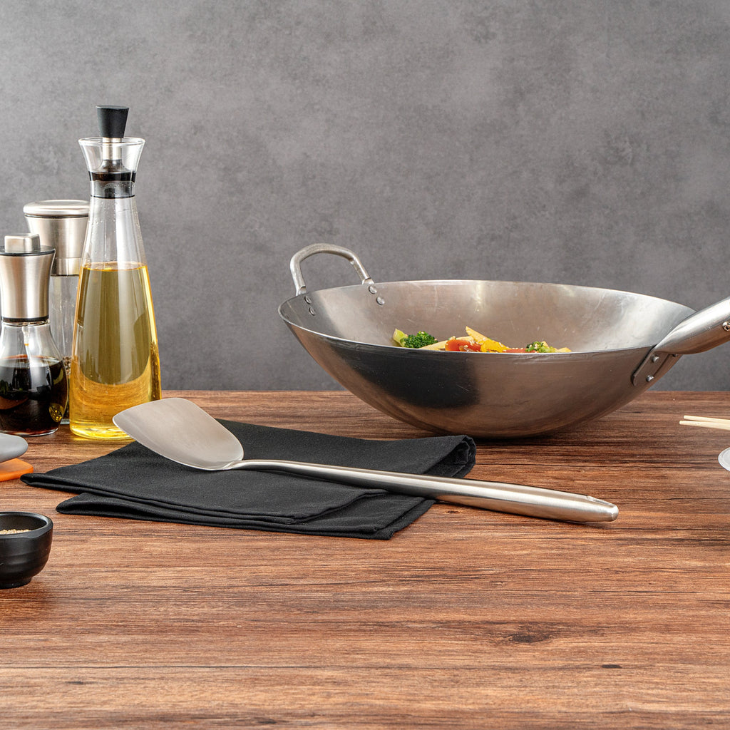 Motomori Stainless Steel Wok Spatula - 17'' - 1 count box