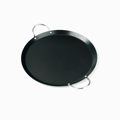 Met Lux Round Carbon Steel Griddle - Non-Stick, with Chrome Handles - 11" - 1 count box