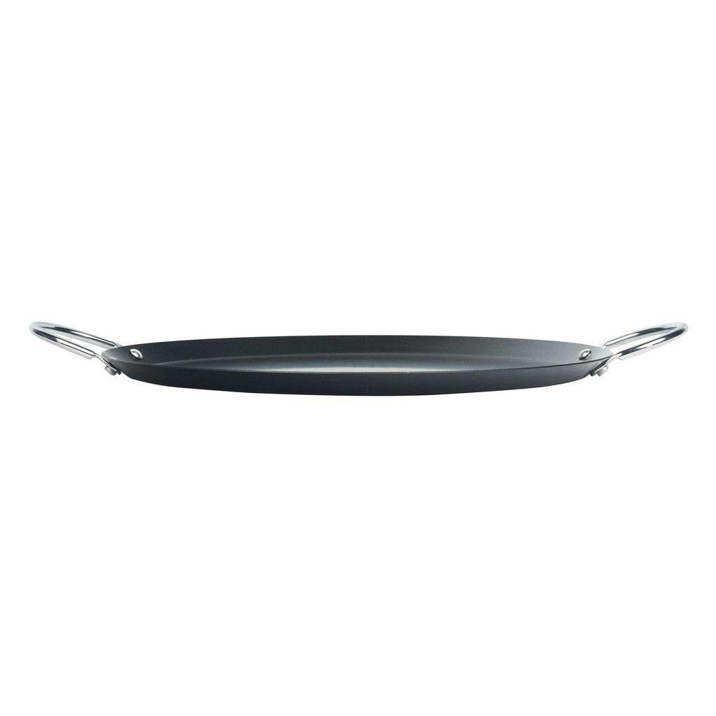 Met Lux Round Carbon Steel Griddle - Non-Stick, with Chrome Handles - 11" - 1 count box