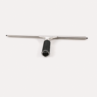 Clean Tek Professional Stainless Steel Window Squeegee - with Black Rubber Grip - 13 3/4" - 1 count box