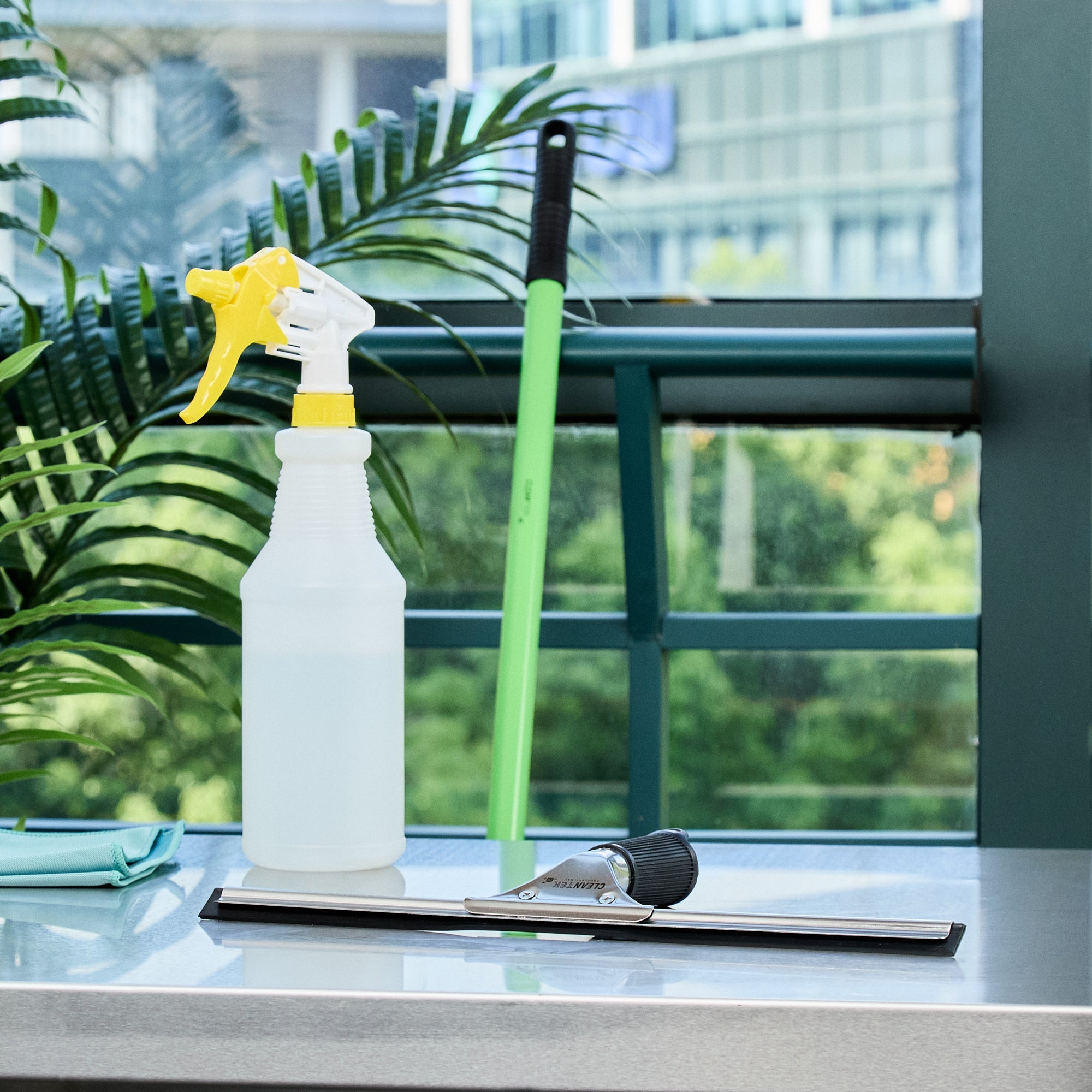 Clean Tek Professional Stainless Steel Window Squeegee - with Black Rubber Grip - 13 3/4" - 1 count box