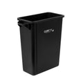 Clean Tek Professional 15 gal Rectangle Black Plastic Slim Trash Can - with Handles - 24" x 10 3/4" x 24 3/4" - 1 count box