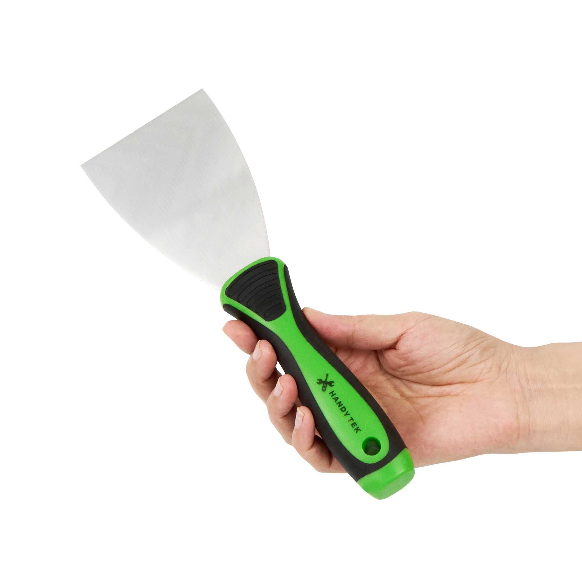Handy Tek Carbon Steel Putty Knife - Flexible, Soft Grip Handle - 3" - 1 count box